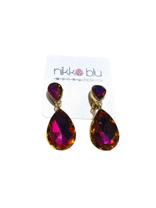 Clip on Purple Earrings