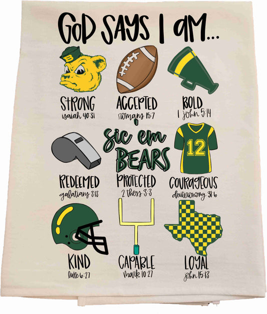 Baylor God Says Tea Towel