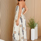 Abstract Daisy Floral Strapless Dress