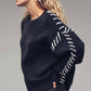 Contrast Whipstitch Detail Knit Sweater