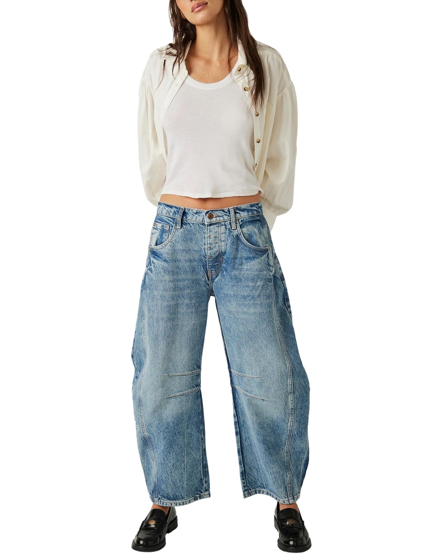 Free People Good Luck Mid Rise Barrel