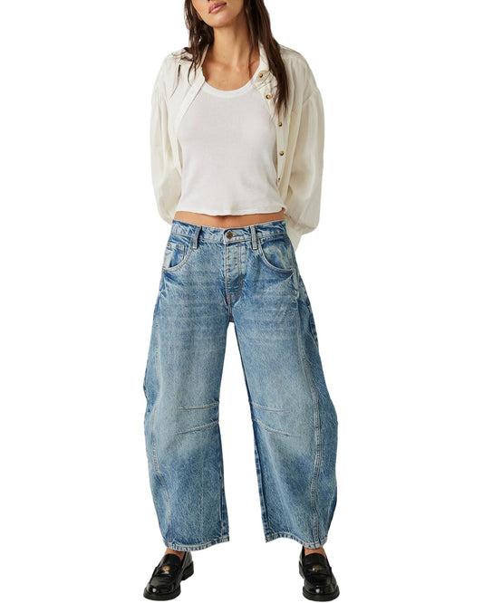 Free People Good Luck Mid Rise Barrel