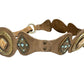 Brown Leather Belt with Agate