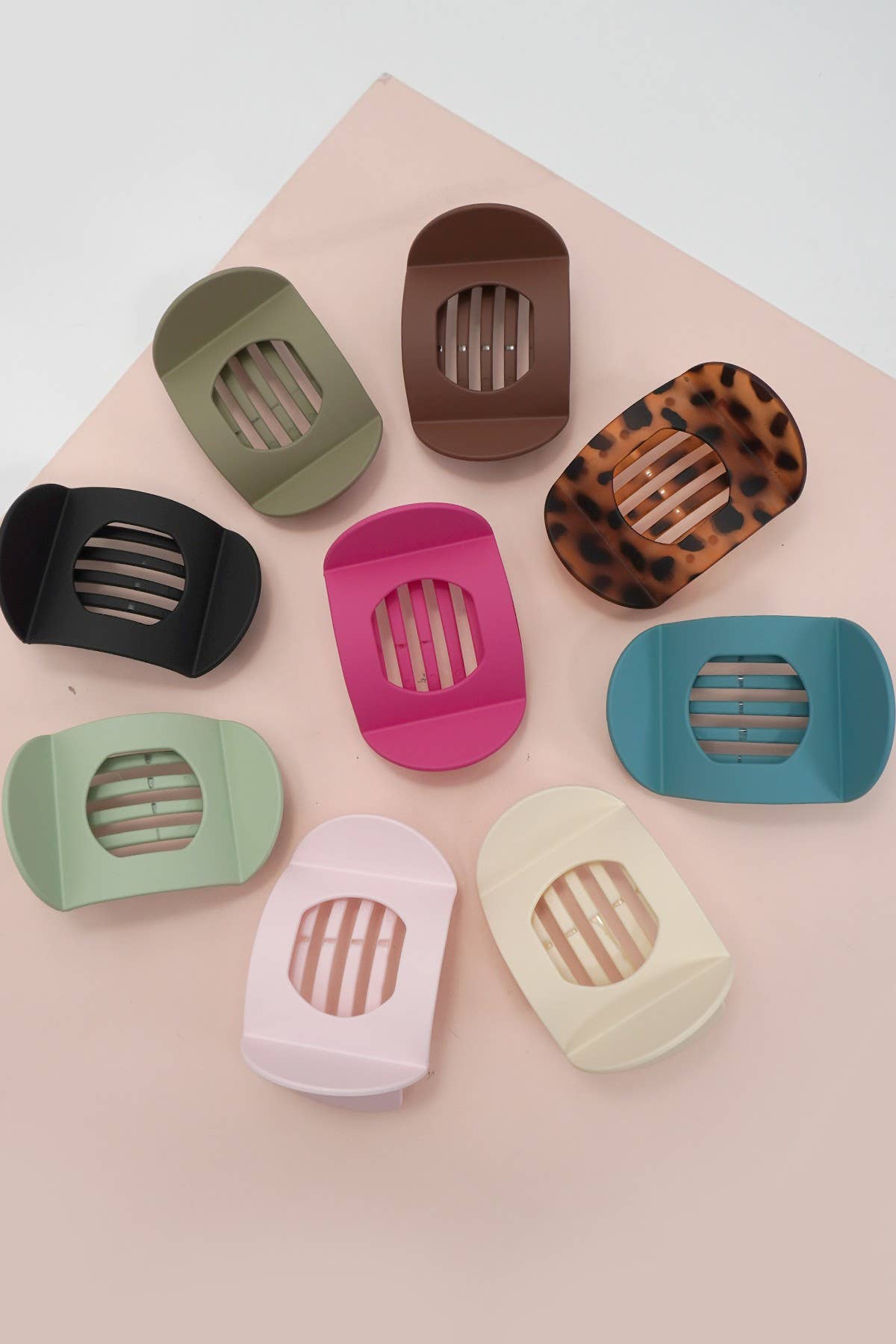 Lay Flat Large Hair Claw Clips Pink