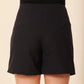 Gold Button Pocket Black Shorts