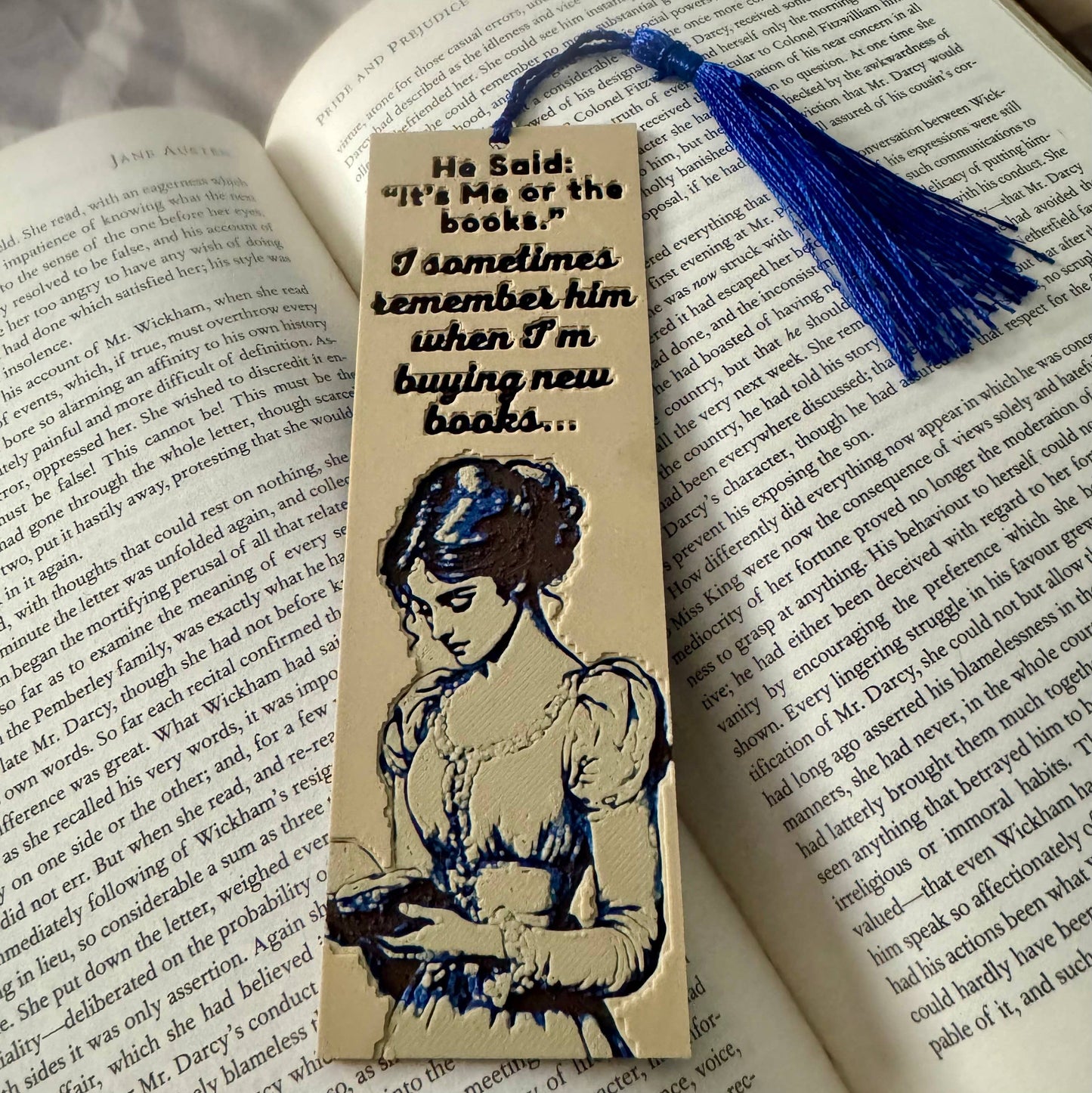 He Said, "It's Me Or The Books" 3D Bookmark