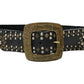 Black Grommeted Leather Belt