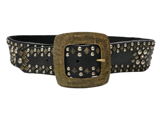 Black Grommeted Leather Belt