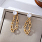 Crystal Stud Hoop and Drop Link Earrings | Gold
