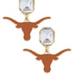 Texas Longhorns Rhinestone Enamel Logo Earrings