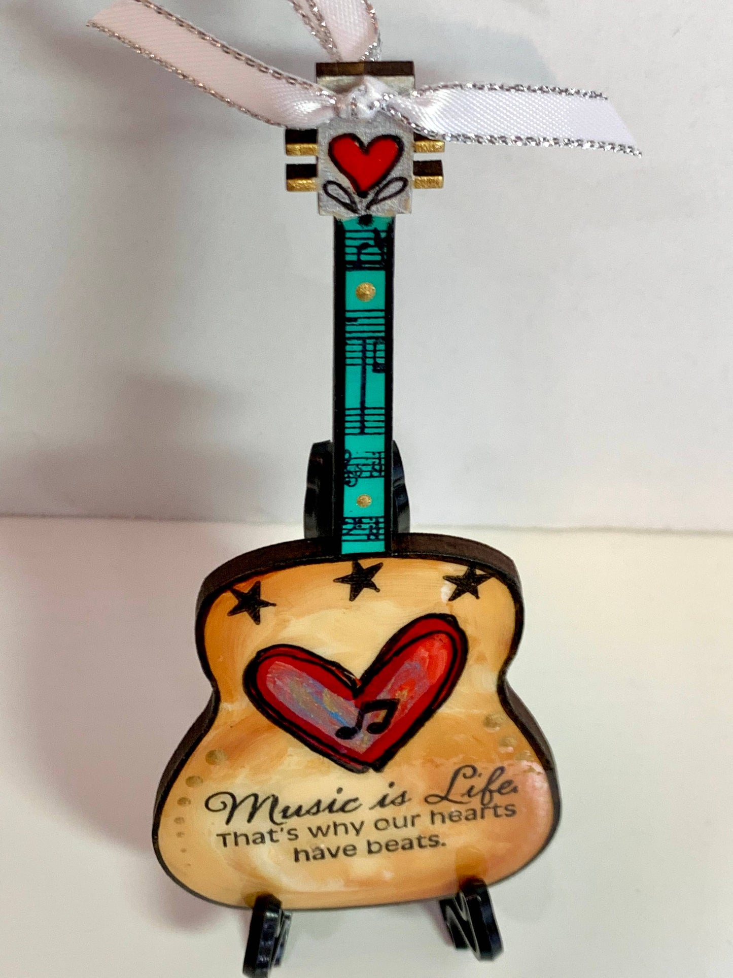 Music Is Life Guitar Ornament