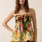 Two-Tone Floral Convertible Flyaway Halter Top