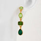 4 Tier Drop Layer Rhinestone Earrings EMERALD
