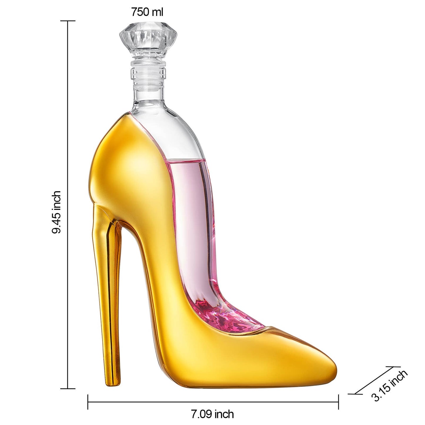 Gold Stiletto High Heels Decanter