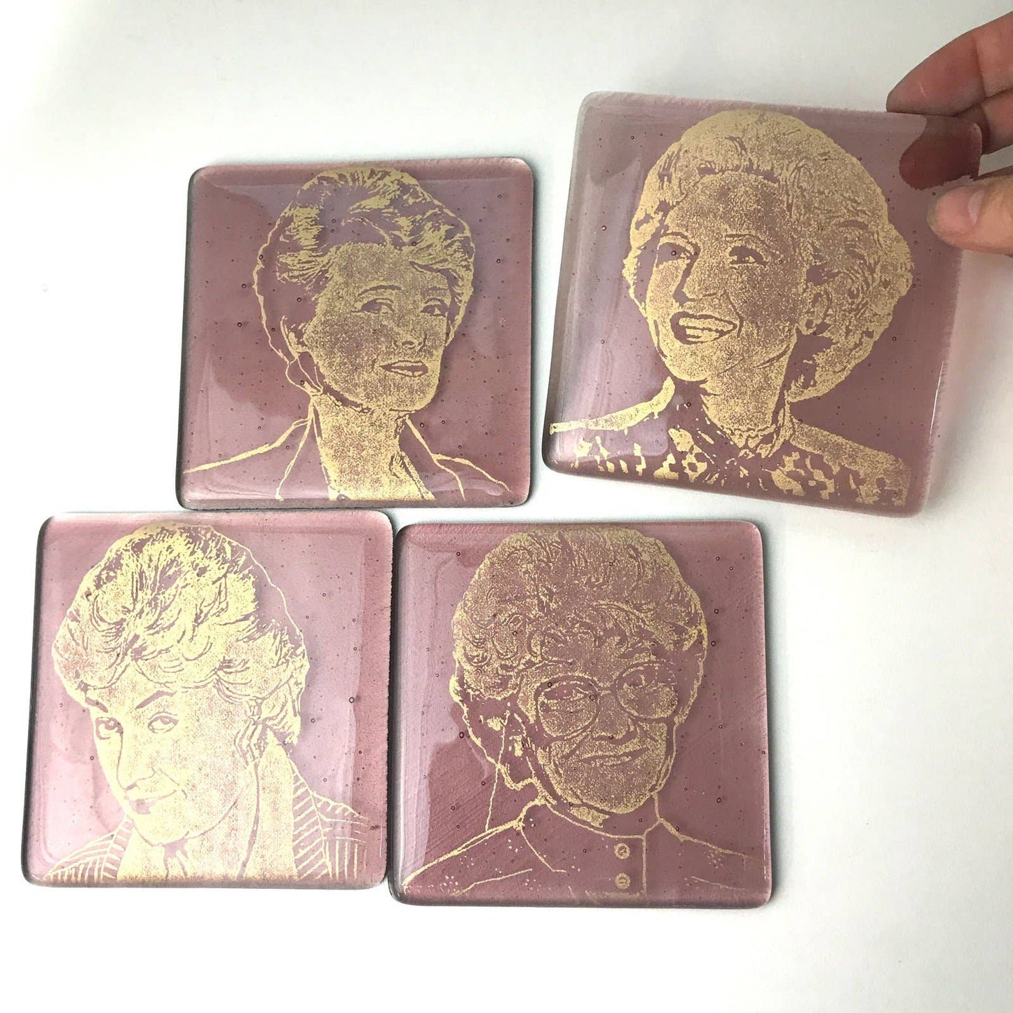 Golden Girls Actresses Glass Coaster 4-pack