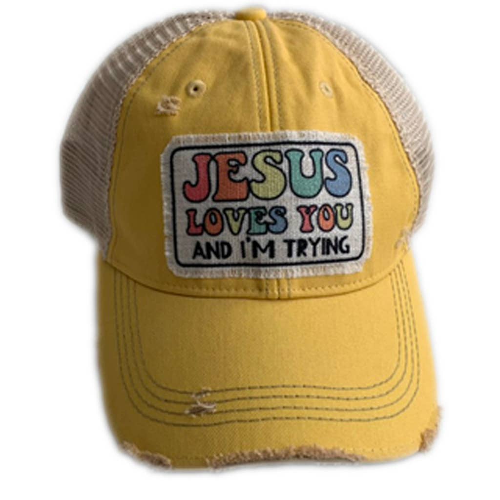 JESUS LOVES YOU Trucker Hat: CITRUS