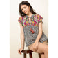 Embroidered Leopard Print Top