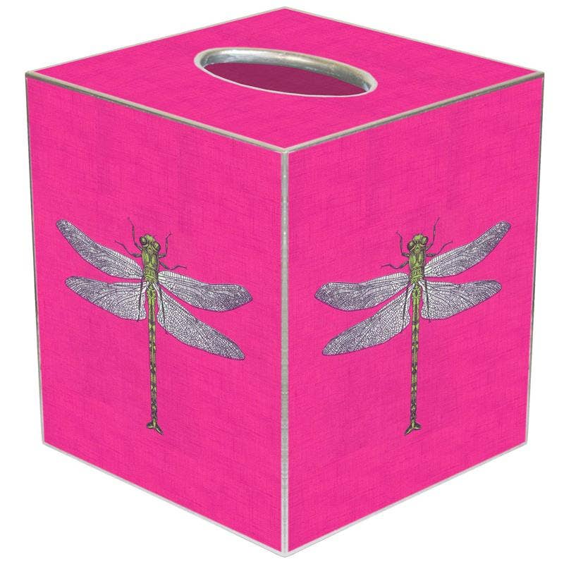 Dragonfly on Fuchsia Linen