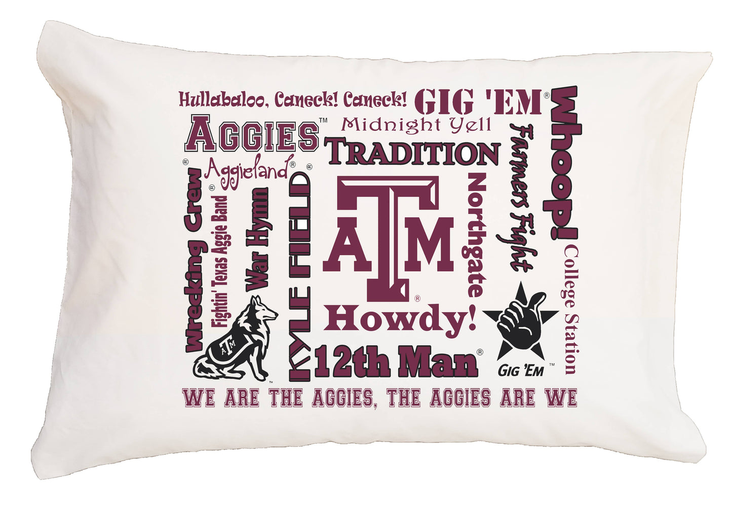 Texas A&M Chatter Standard Pillowcase