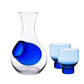 Blue Glass Sake Set with Ice Pocket Bottle and 2 Cups (12 oz)