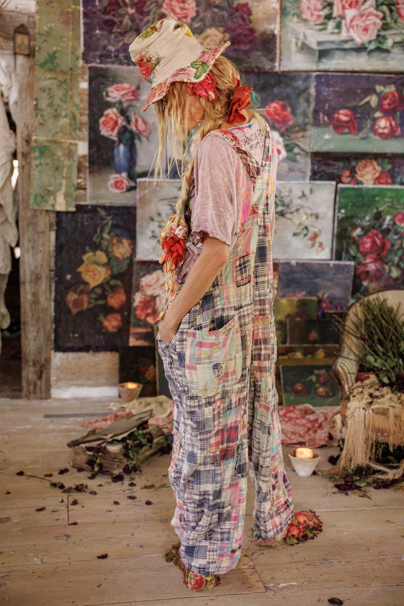 Magnolia Pearl OVERALLS 073-MADRB-OS  Patchwork Love Overalls