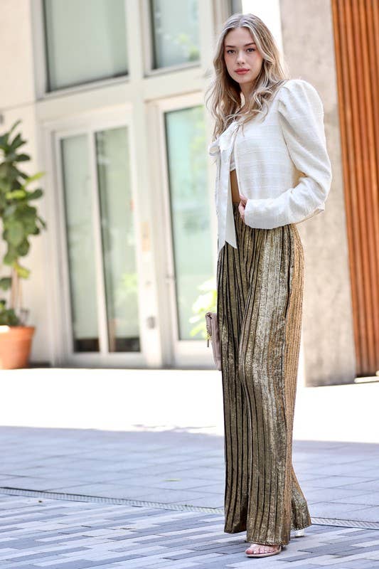 Silver Wide Leg Pants