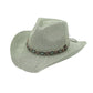 Jeweled Cowboy Straw Hat: Mint