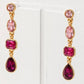4 Tier Drop Layer Rhinestone Earrings EMERALD