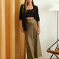 SATIN SLIP MIDI SKIRT: OLIVE