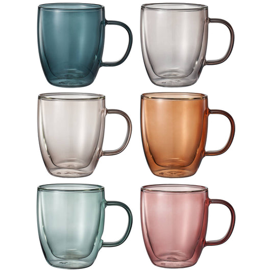 Double Wall Insulated Colored Glass Mugs