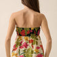 Two-Tone Floral Convertible Flyaway Halter Top