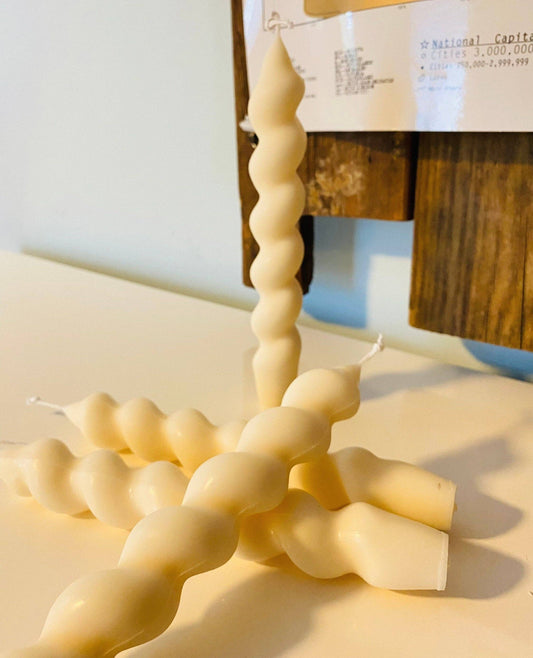 Set of two twist taper candles: Moroccan Cashmere