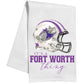 Fort Worth Thing Helmet Purple Horned Frog Kitchen Towel