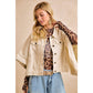 Preorder IVORY OVERSIZED CAPE SLEEVE CROPPED DENIM JACKET: IVORY