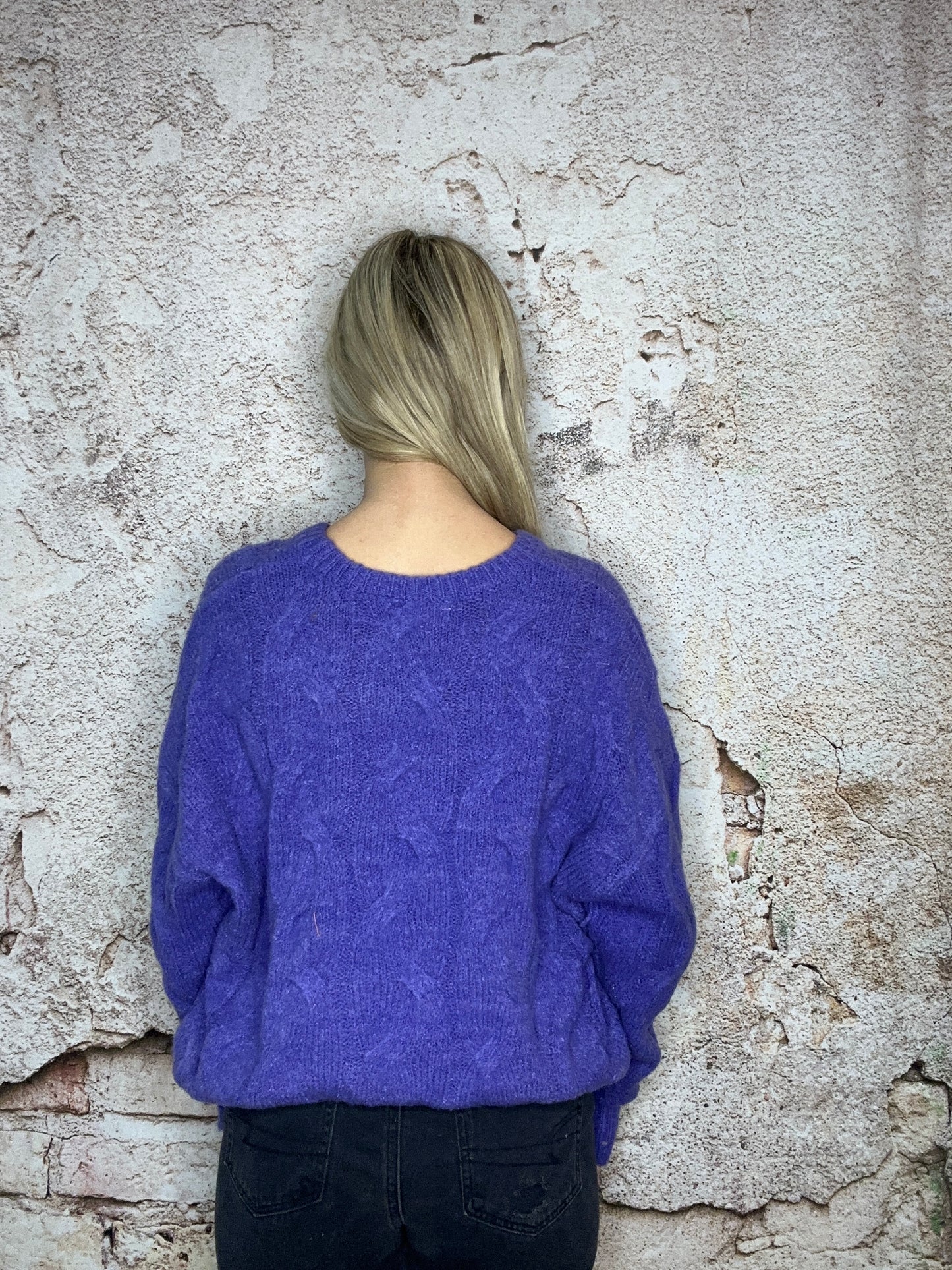 Purple Cable knit sweater