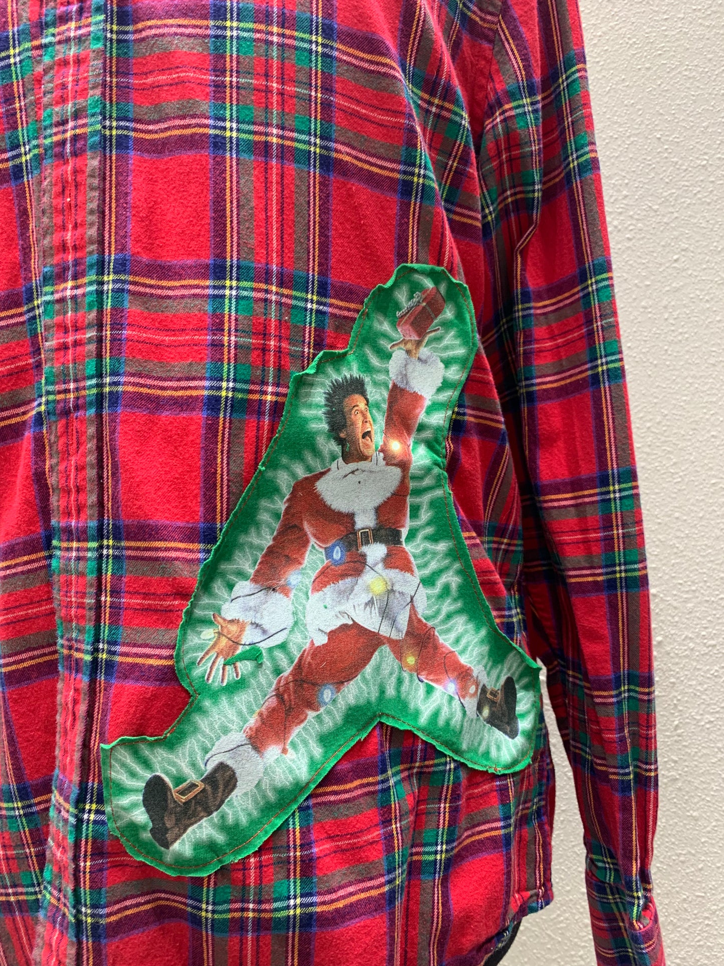 Vintage Repurposed Christmas Vacation Flannel