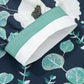 Blue Floral Print Striped Patchwork V Neck Short Sleeve Blouse