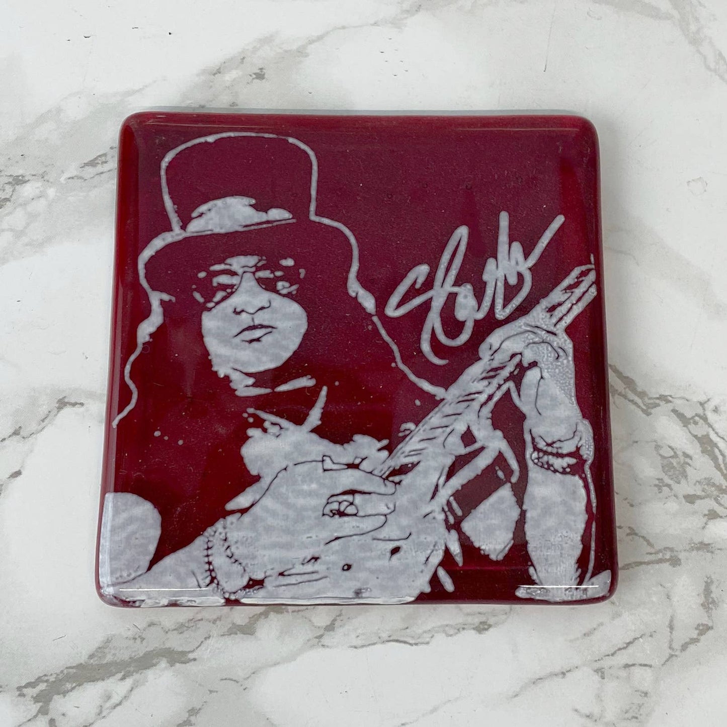 Slash  Handmade Fused Glass Bar Coaster