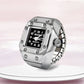 Ring Watch Design SQUARE SILVER BLACK