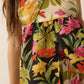 Two-Tone Floral Convertible Flyaway Halter Top