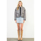 Leopard print puffer quilted jacket