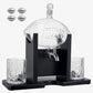 Football Decanter with 2 Whiskey Glasses