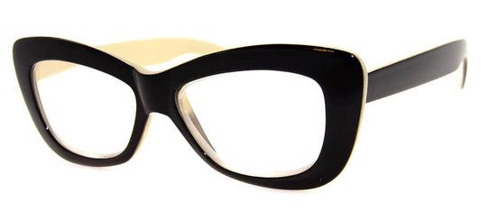 CRUSHED - READING GLASSES: BLACK/CREAM