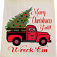 Texas Tech Christmas Truck Tea Towel