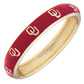 Oklahoma Sooners Sculpted Enamel Logo Hinge Bangle: Crimson