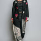 Notched Collar Star & Heart Applique Relaxed Blazer Jacket: Black / S