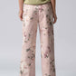 Rose Print High-Rise Denim Pants