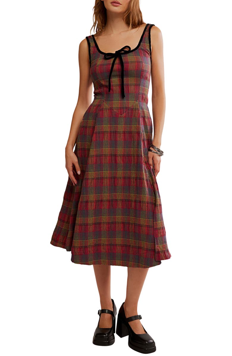 Free Peoople Freya Plaid Mini Cherry