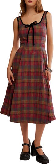 Free Peoople Freya Plaid Mini Cherry
