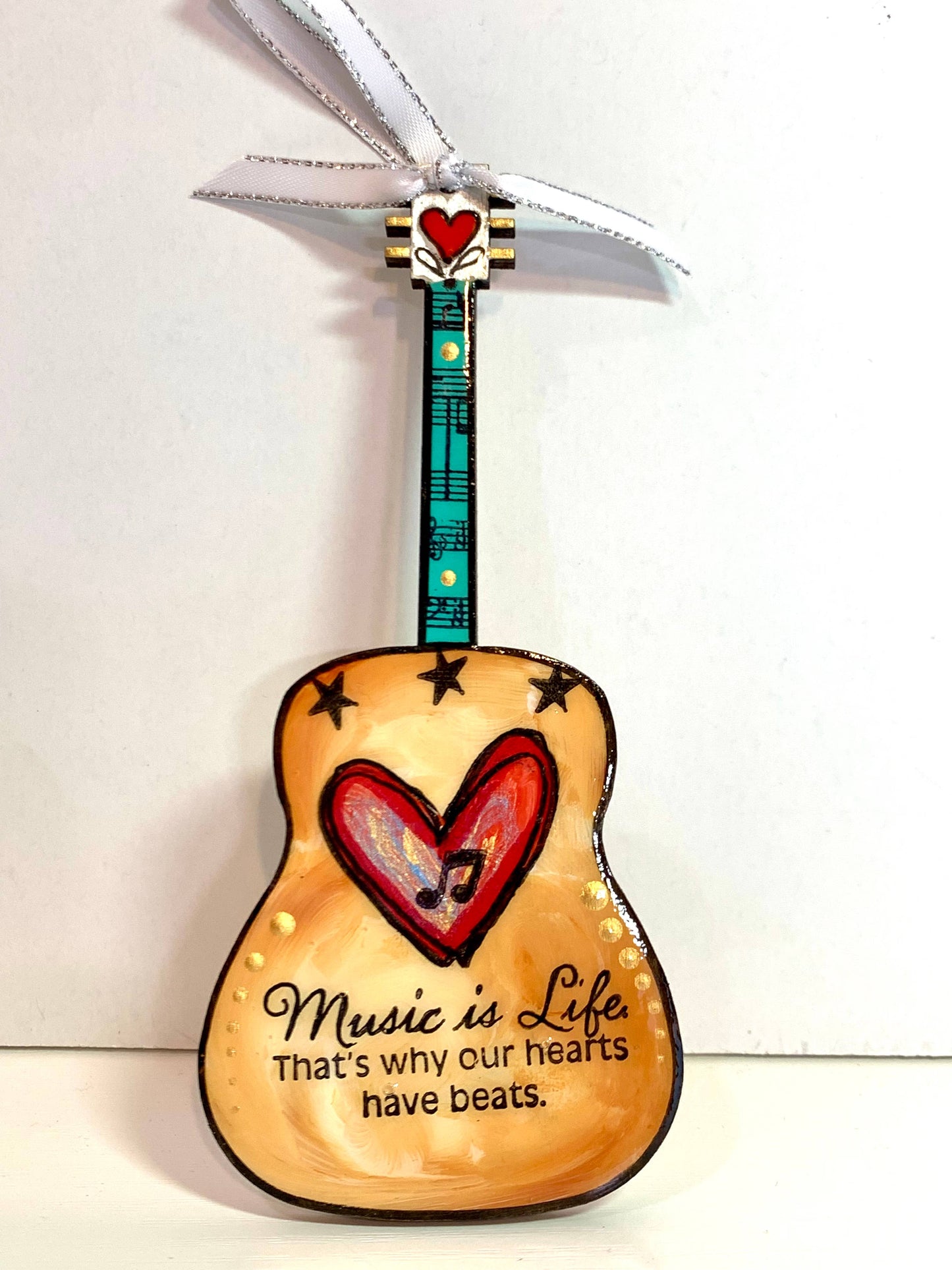 Music Is Life Guitar Ornament